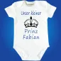 Preview: Babybody Prinzessin Design mit Krone