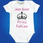 Preview: Babybody Prinz Design mit Krone