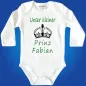 Preview: Babybody „Prinz“ mit goldener Krone
