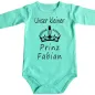 Preview: Baby-Body „Unser kleiner Prinz“ mit Krone