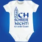 Preview: Babybody mit personalisiertem Namen auf Babyflasche