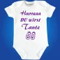 Preview: Baby‑Body „Hurraaa, du wirst Tante“ mit Schuh‑Motiv