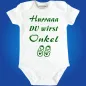 Preview: Babybody mit Schwangerschaftsverkündung und Babyschuh‑Design