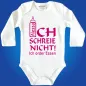 Preview: Babybody mit humorvollem Text und Flaschen Grafik