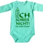 Preview: Babybody mit personalisiertem Namen auf Babyflasche