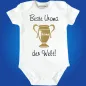 Preview: Baby‑Body mit Pokal und personalisierbarem Titel