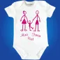 Preview: Strichmännchen Familie Baby Body mit Wunschnamen