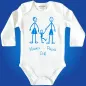 Preview: Babybody mit Wunschtext und Strichmännchen