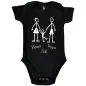 Preview: Personalisierter Baby Body mit Strichmännchen Familie