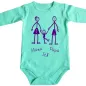 Preview: Baby Body mit personalisierter Strichmännchen Familie