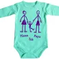 Preview: Baby-Body mit Druck Strichmännchen Familie