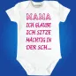 Preview: Babybody mit Fun‑Spruch und Familienauswahl