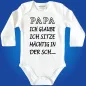 Preview: Baby‑Body mit Spruch „Ich sitze mächtig in der Schei…“