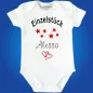 Preview: Babybody mit Herzen und Sternen personalisiert