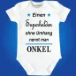 Preview: Bedruckter Babybody mit Superheld oder Superheldin Text