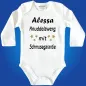 Preview: Baby‑Body personalisiert mit Name und Herz‑Motiv