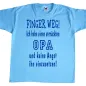 Preview: Kinder T-Shirt mit Spruch „Finger weg, ich habe einen verrückten Opa“