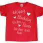 Preview: Kinder Shirt mit Geburtstagsgruß und Familien‑Spruch
