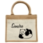 Preview: Kinder Jute Tasche Mit Pandabär