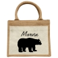 Preview: Kinder Jute Tasche mit Braunbär