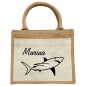 Preview: Jute Kindertasche Personalisiert mit Hai