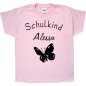 Preview: Kinder T-Shirt Schule mit Schmetterling