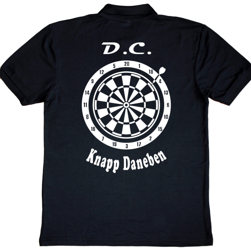 Polohemd mit Dartscheibe
