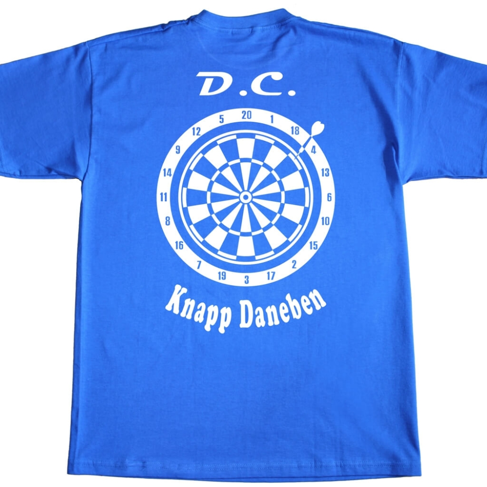 Preview: Basic T-Shirt Dartscheibe mit Vereinsnamen