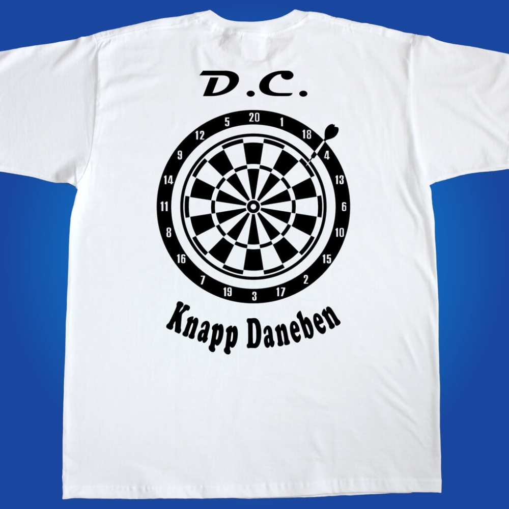 Preview: Basic T-Shirt Dartscheibe mit Vereinsnamen