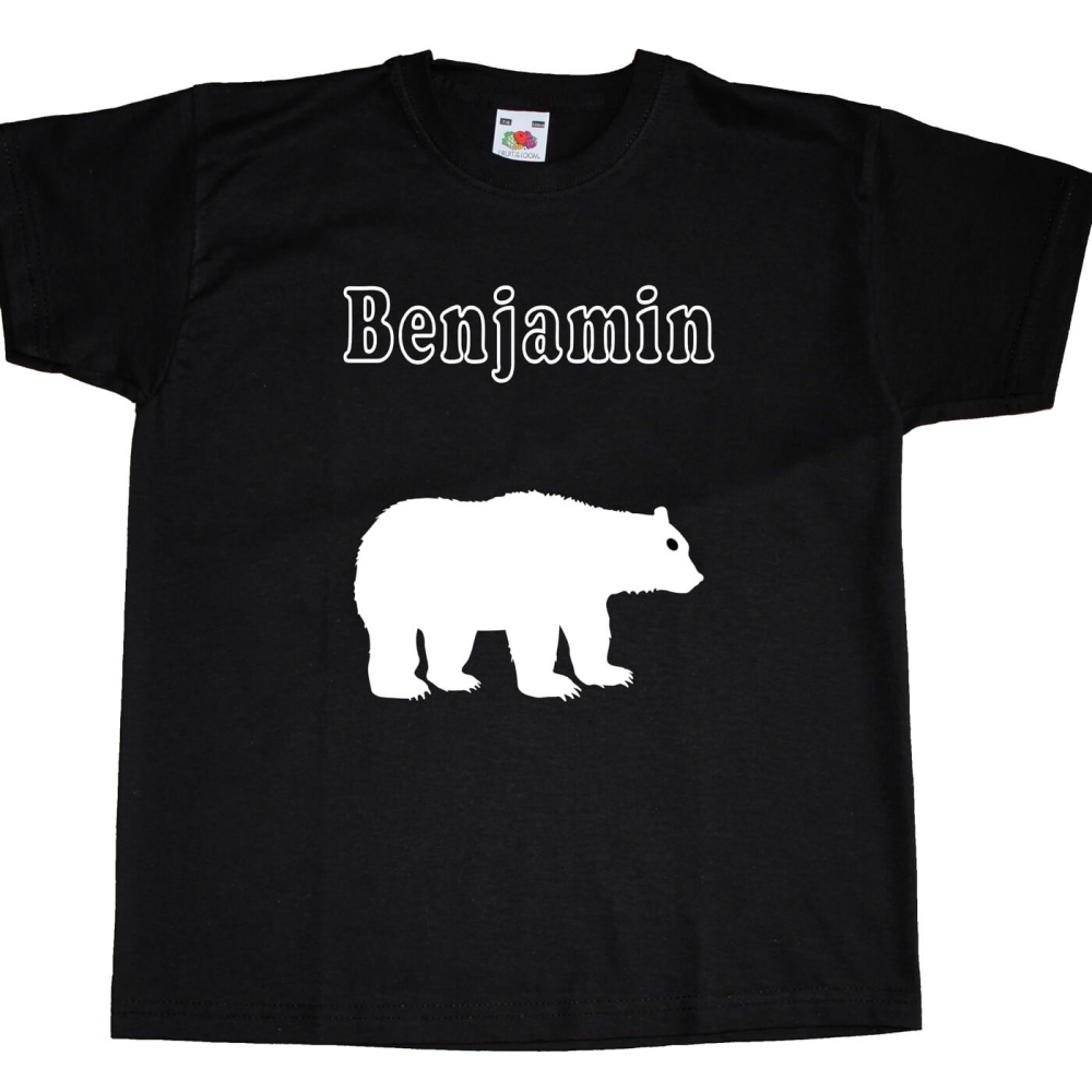 Kinder T-Shirt bedruckt mit Braunbär