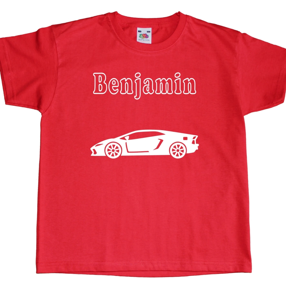 Kinder T-Shirt mit Rennwagen