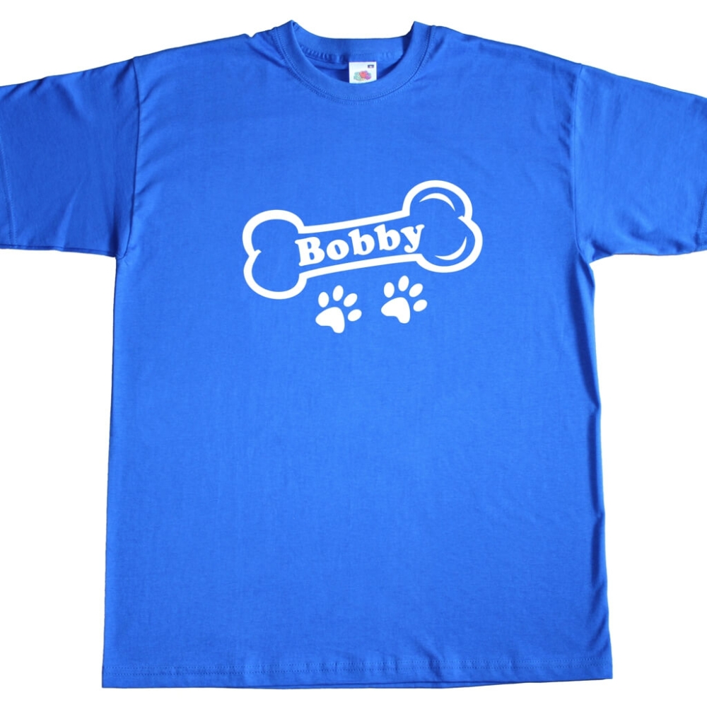 Preview: Herren T-Shirt - Hundeknochen mit Wunschname