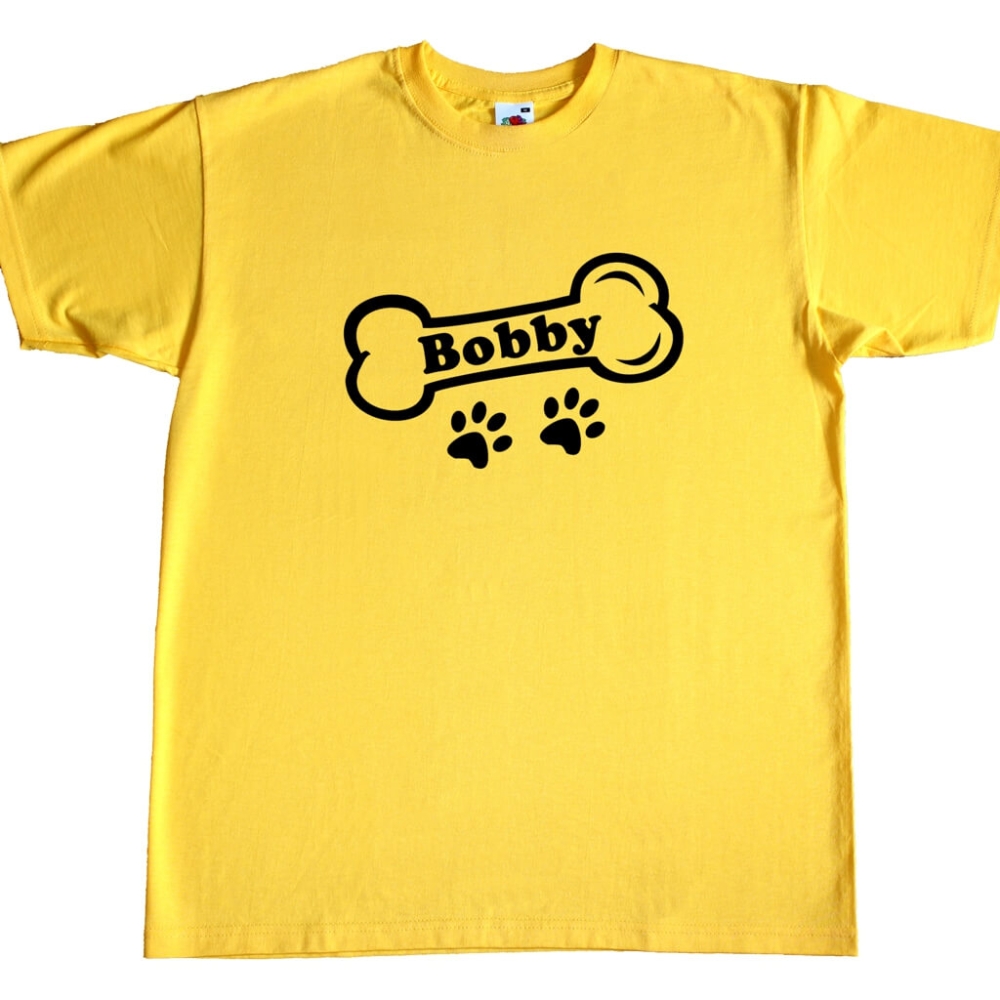 Herren T-Shirt - Hundeknochen mit Wunschname