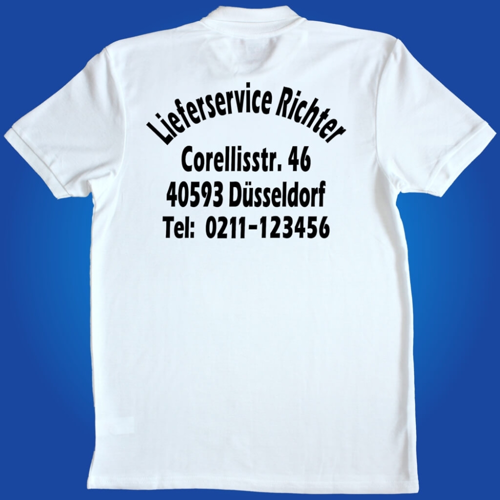 Poloshirt mit Werbedruck - Lieferservice