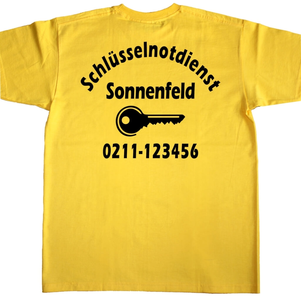 T-Shirt mit Werbedruck - Schlüsseldienst