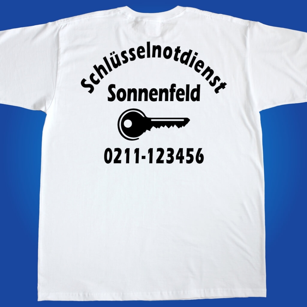 T-Shirt mit Werbedruck - Schlüsseldienst