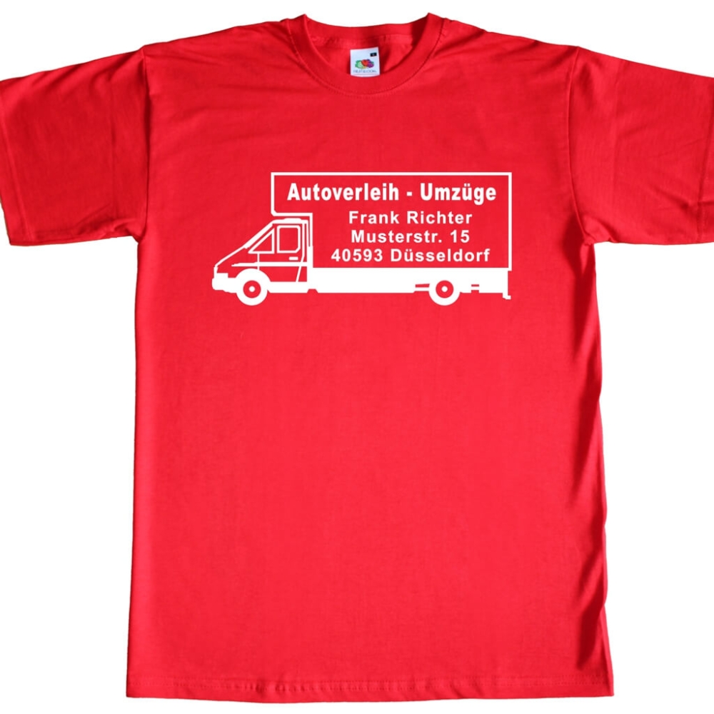 Preview: T-Shirt mit Werbedruck - Umzüge Autoverleih