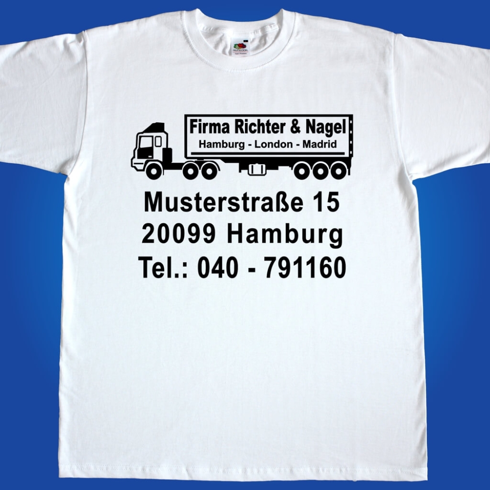Preview: T-Shirt mit Werbedruck - Spedition