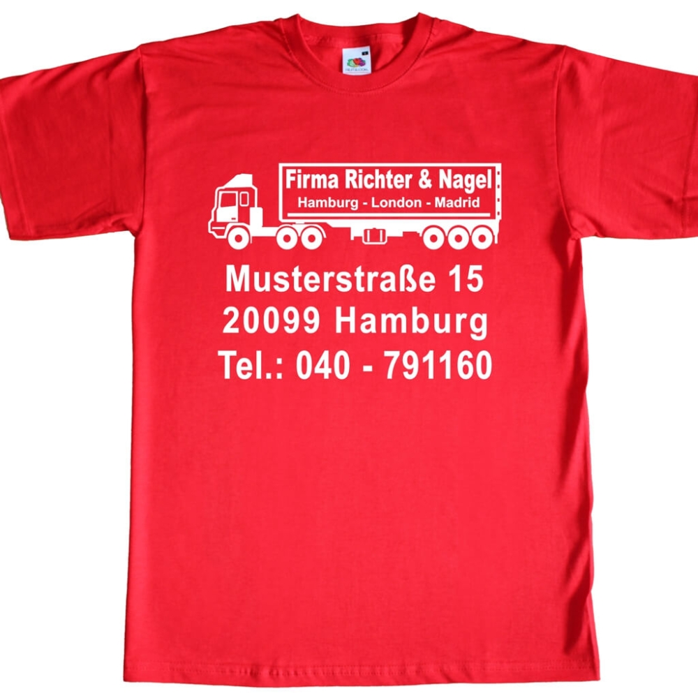Preview: T-Shirt mit Werbedruck - Spedition