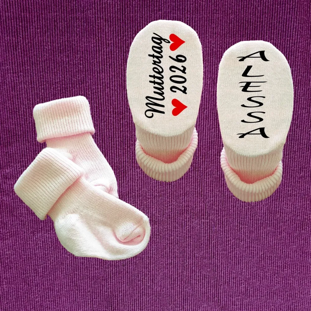 Babysocken mit Druck zum Muttertag