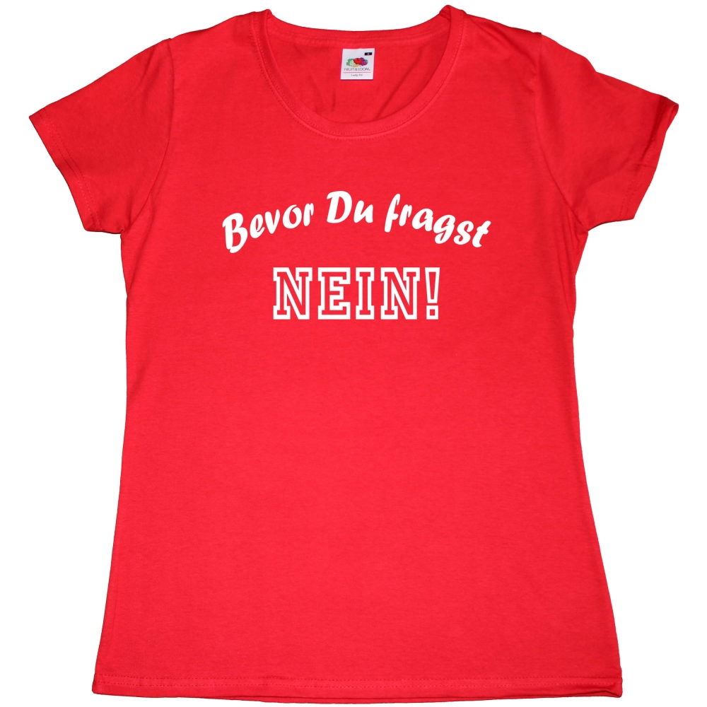 Preview: Fun Damen T-Shirt - Bevor Du fragst