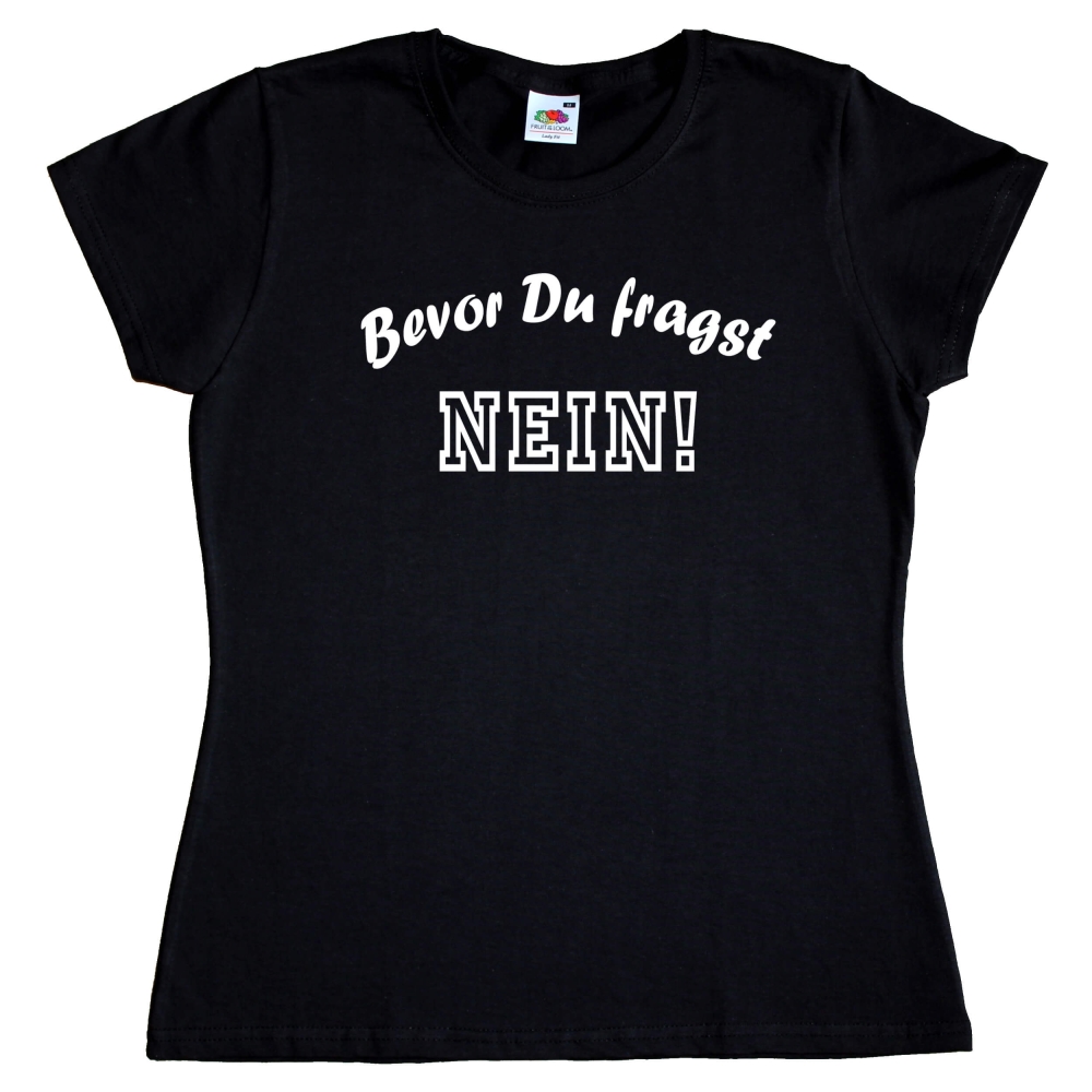 Preview: Fun Damen T-Shirt - Bevor Du fragst