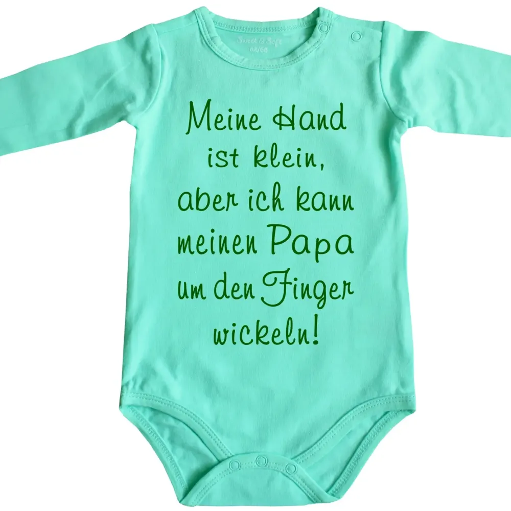 Preview: Babybody mit Druck Meine Hand ist klein