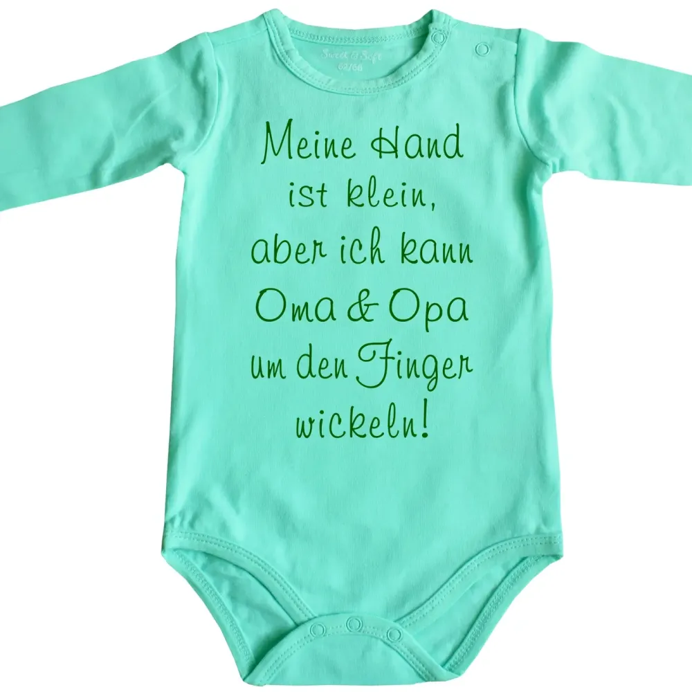 Preview: Babybody „Meine Hand ist klein, aber ich wickel Mama & Papa um den Finger“