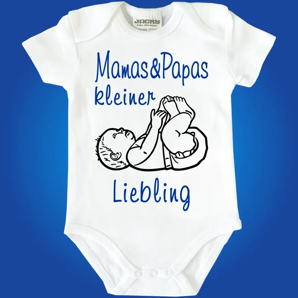 Preview: Baby-Body mit Aufdruck Mamas und Papas kleiner Liebling