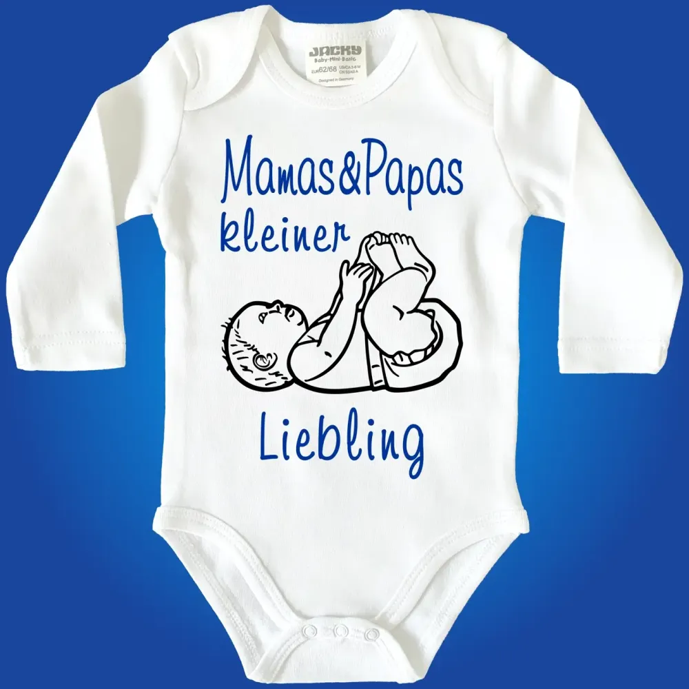 Preview: Baby-Body mit Aufdruck Mamas und Papas kleiner Liebling