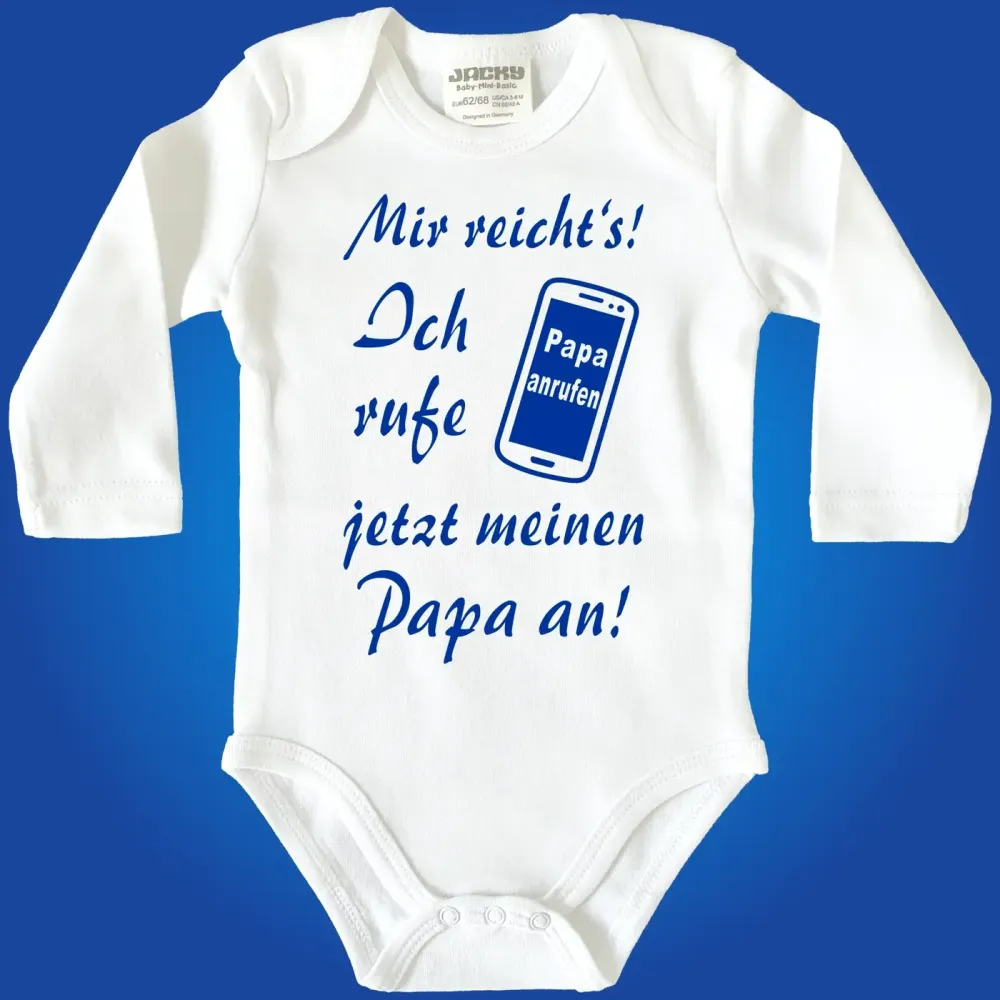 Preview: Baby‑Body mit Spruch „Mir reicht’s! Ich rufe jetzt meine Oma an!“