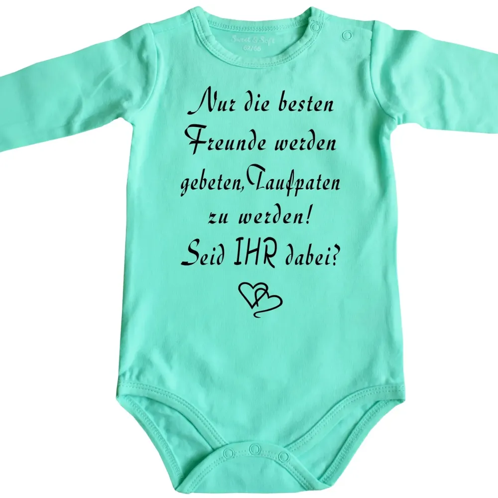 Baby-Body „Seid IHR dabei?“ Taufpaten Edition
