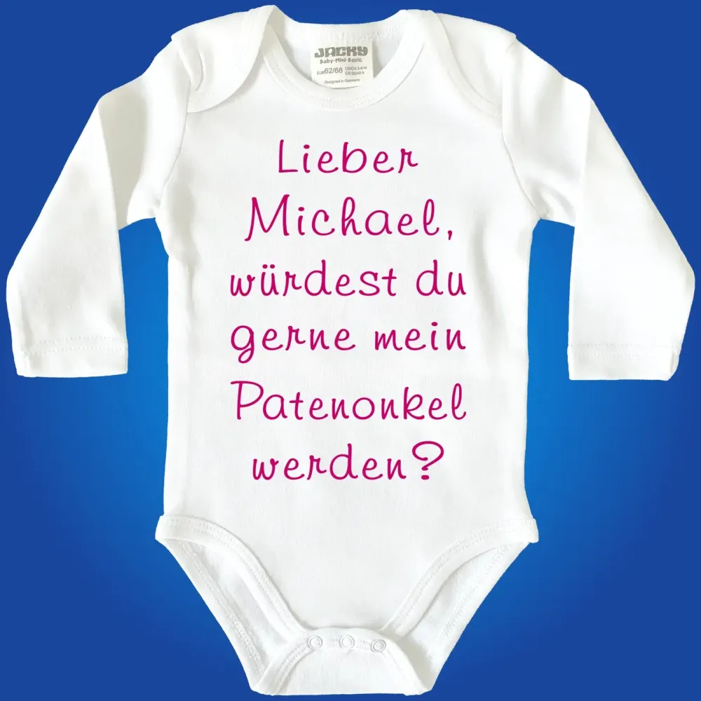 Baby-Body mit Aufdruck Pateneltern
