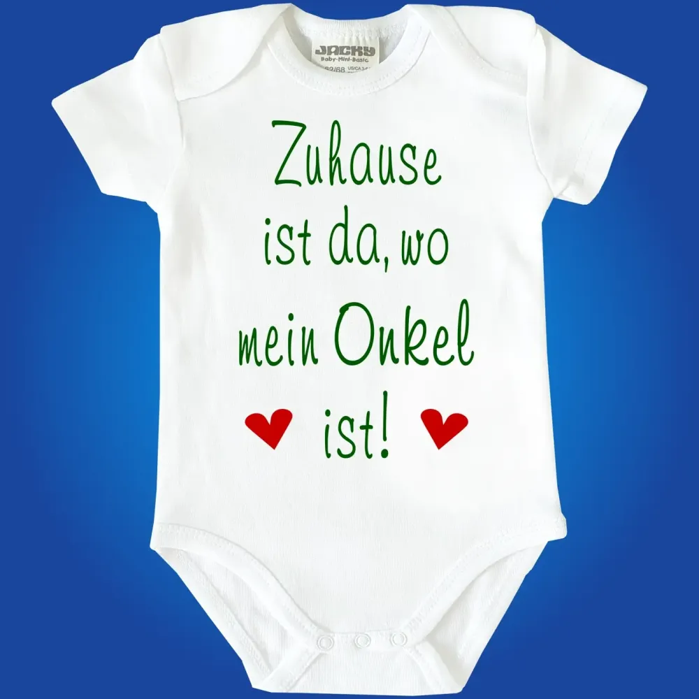 Baby‑Body mit liebevollem Zuhause‑Motiv